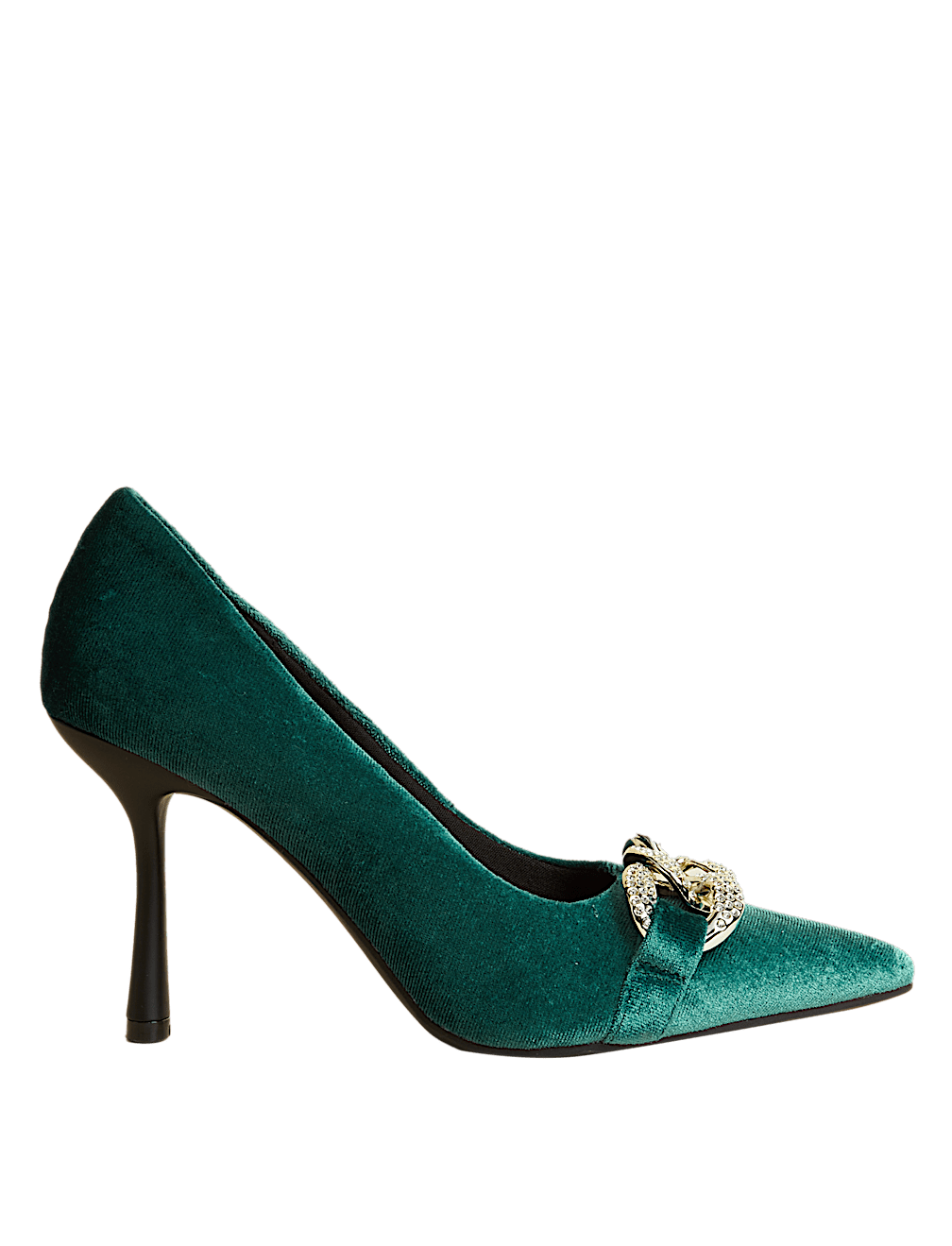 Velvet Stiletto Heel Pointed Court Shoes