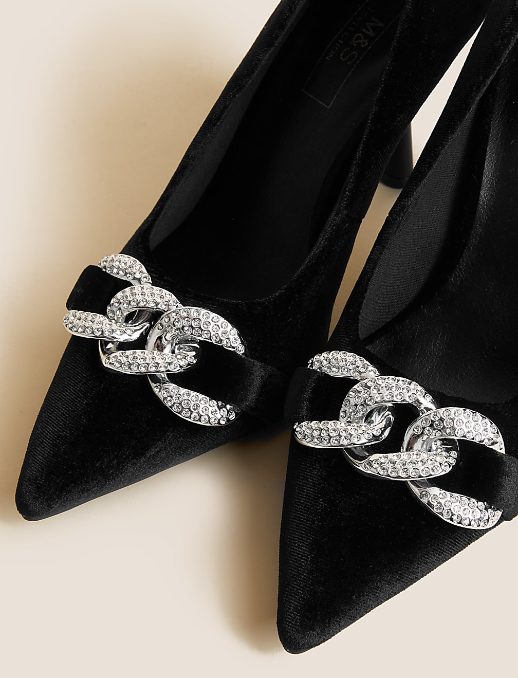Velvet Stiletto Heel Pointed Court Shoes