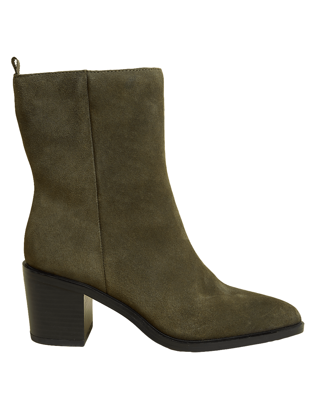 Suede Western Block Heel Pointed Boots