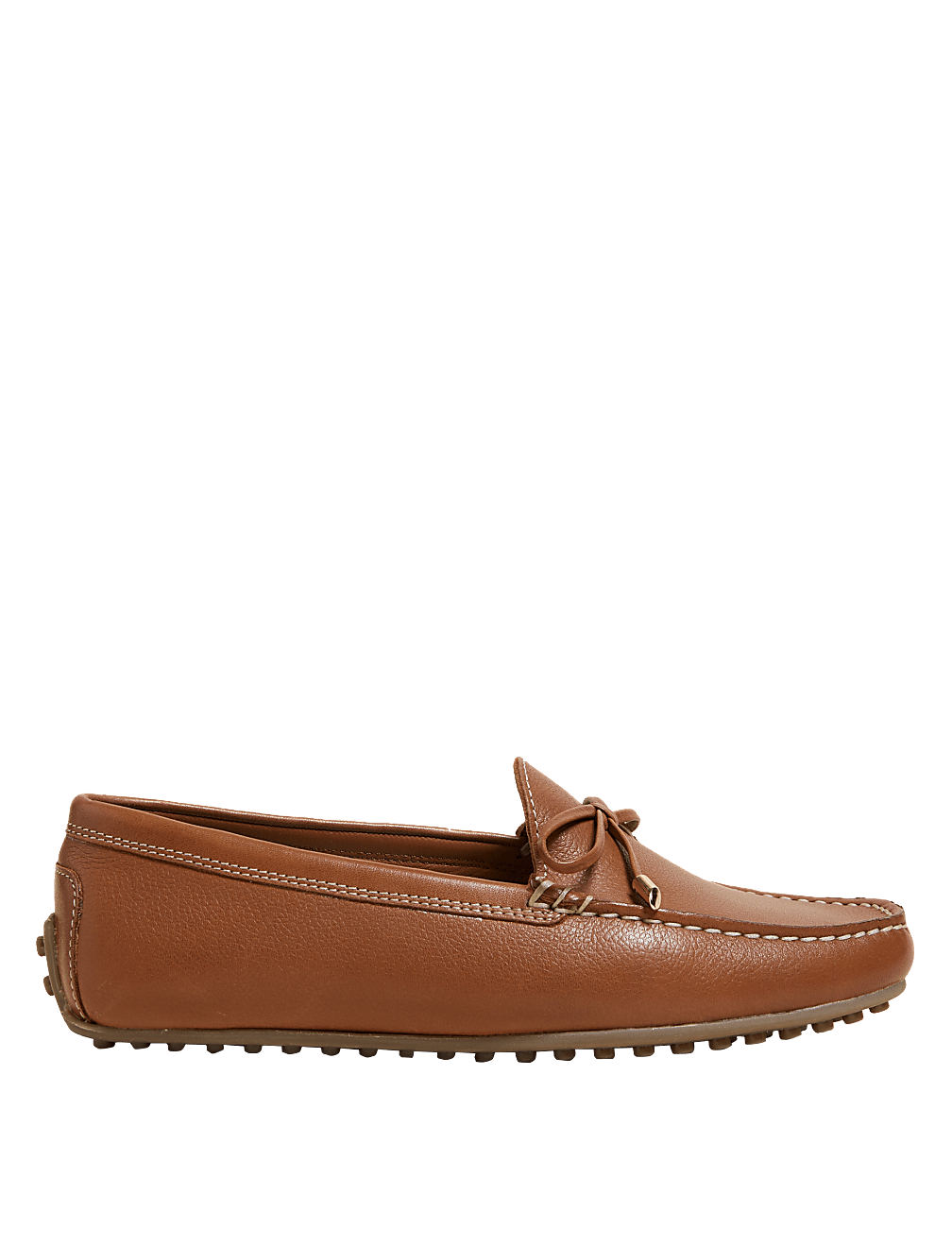 Wide Fit Leather Bow Boat Shoes