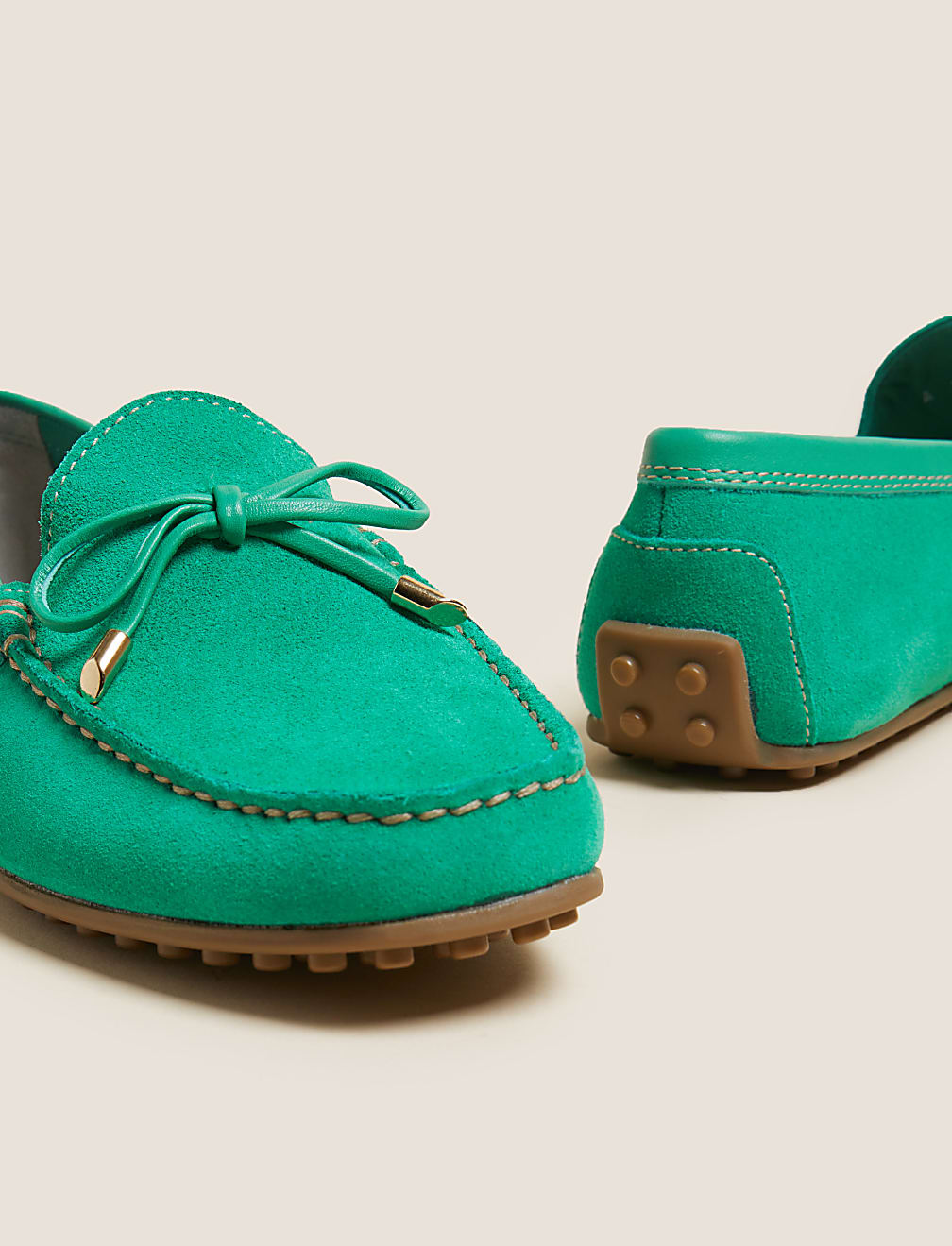 Wide Fit Leather Bow Boat Shoes