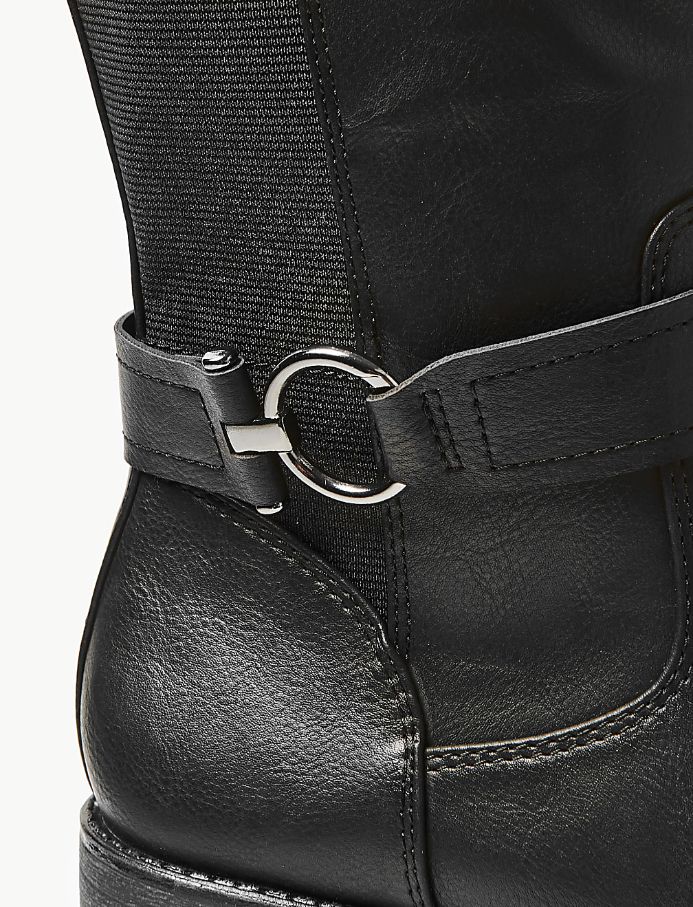 Elastic Block Heel Knee High Boots