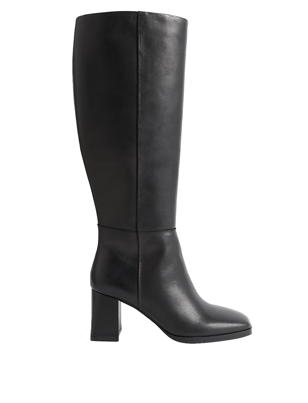 Buy Leather Block Heel Knee High Boots at Marks Spencer