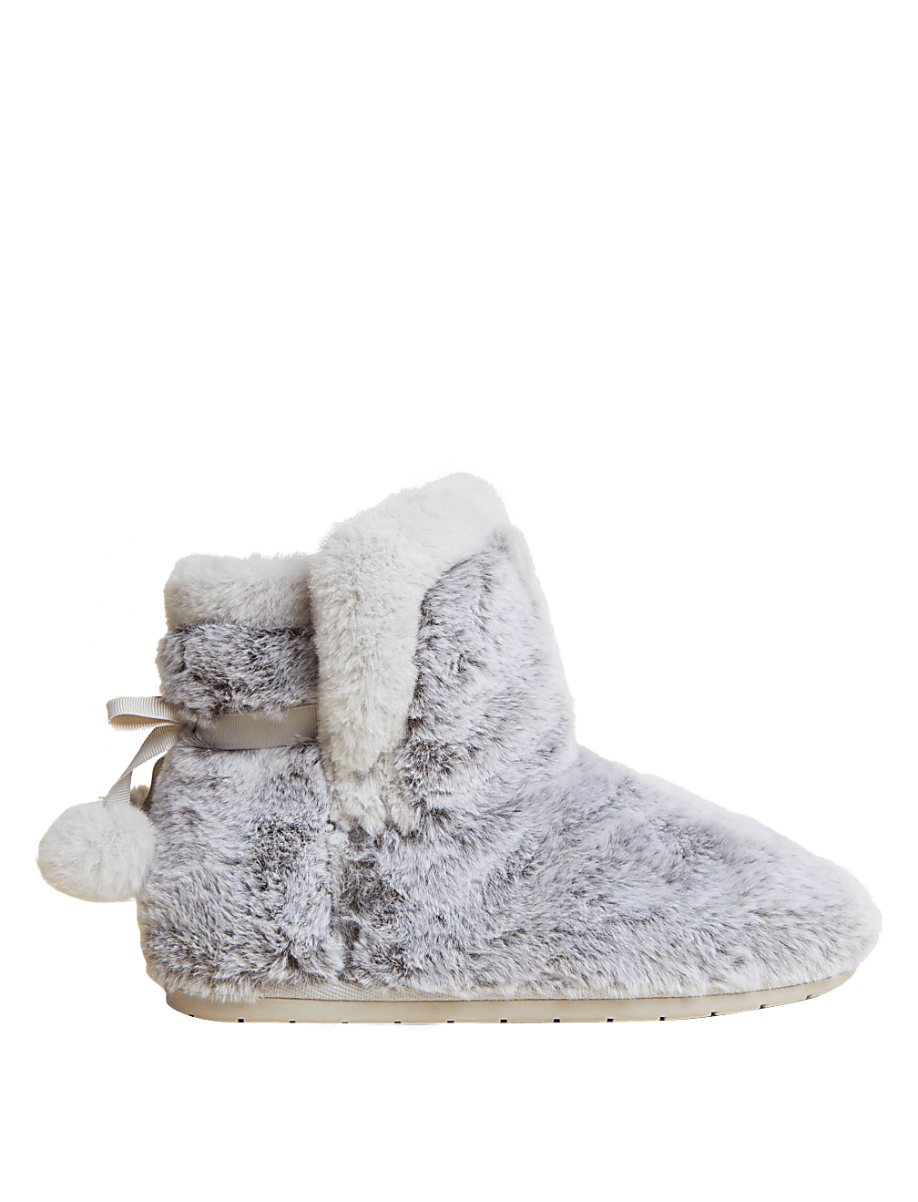 Faux Fur Pom Pom Slipper Boots