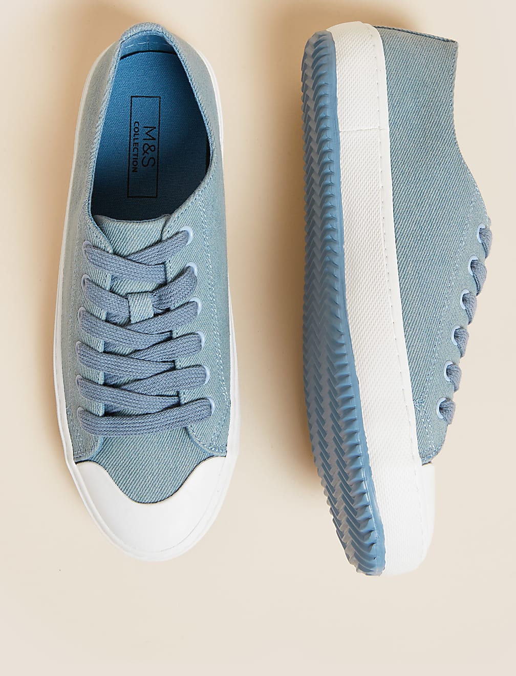 Canvas Lace Up Printed Trainers