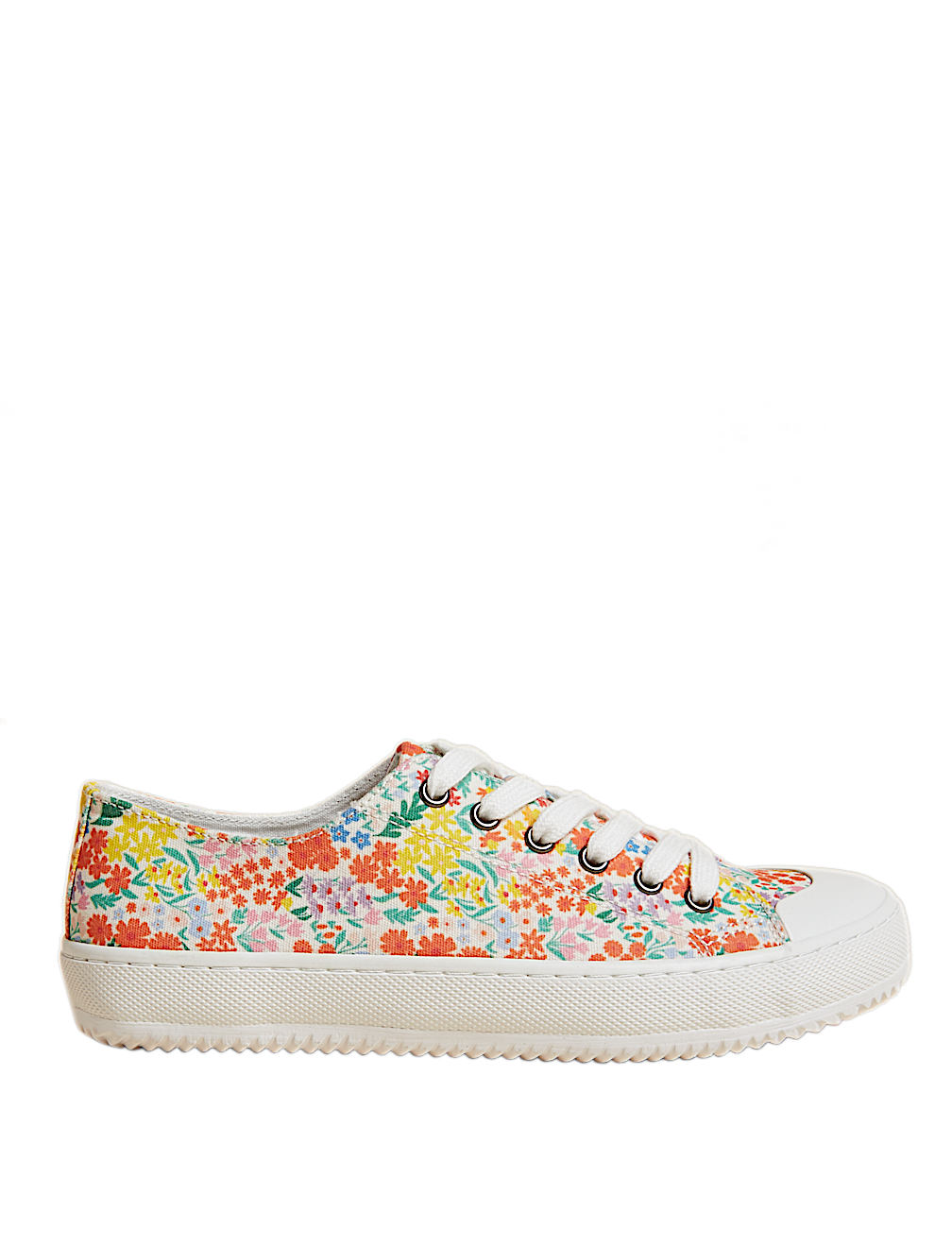 Canvas Lace Up Printed Trainers
