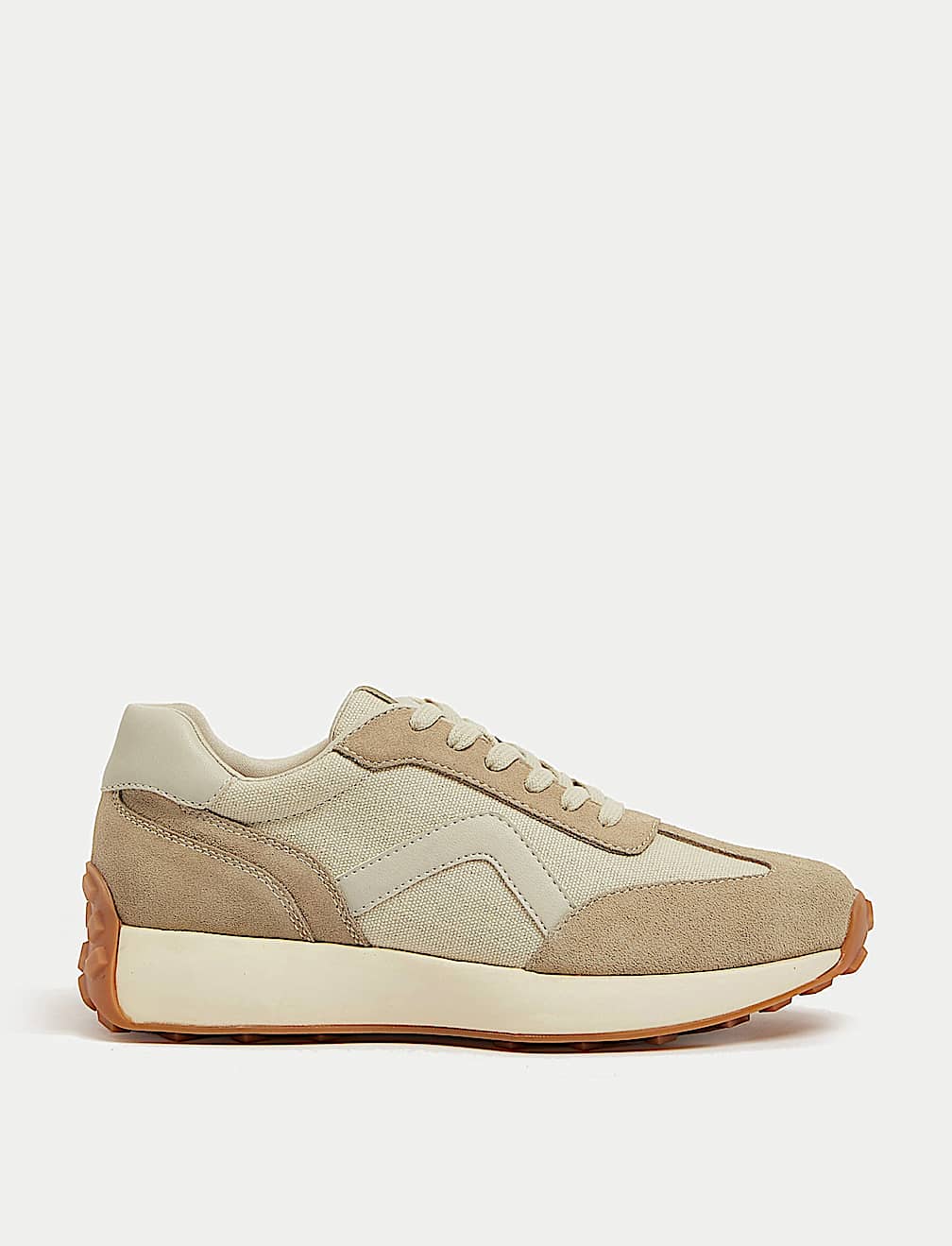 Leather Lace Up Side Detail Trainers