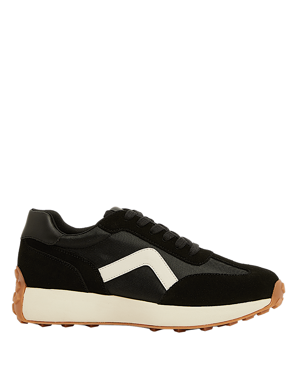 Leather Lace Up Side Detail Trainers