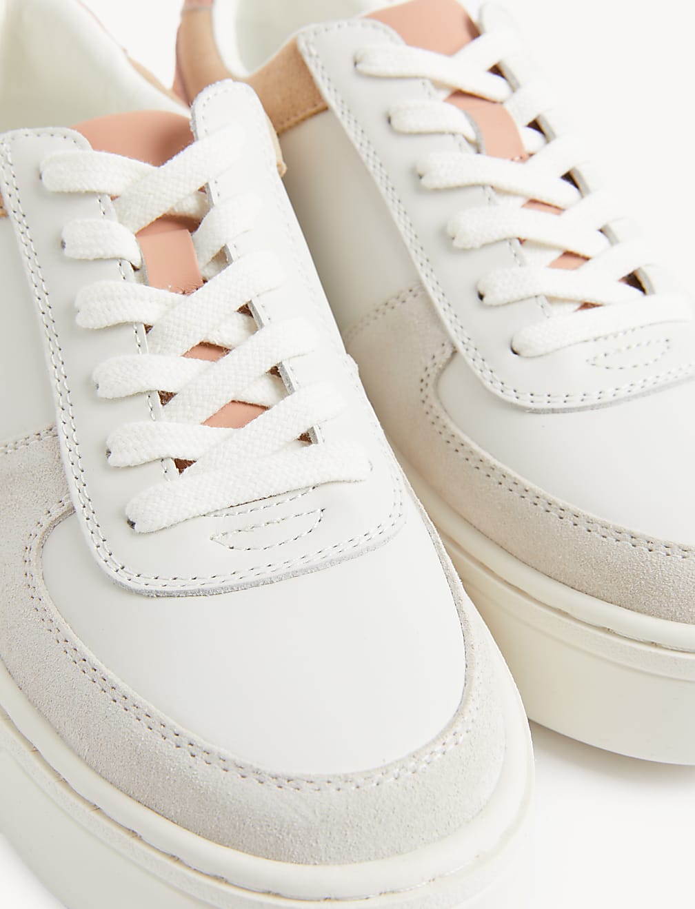 Leather Lace Up Chunky Trainers