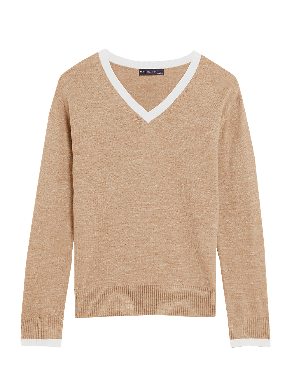 Supersoft Colour Block V-Neck Jumper