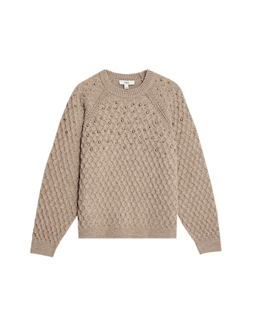 Cable Knit Embellished Jumper