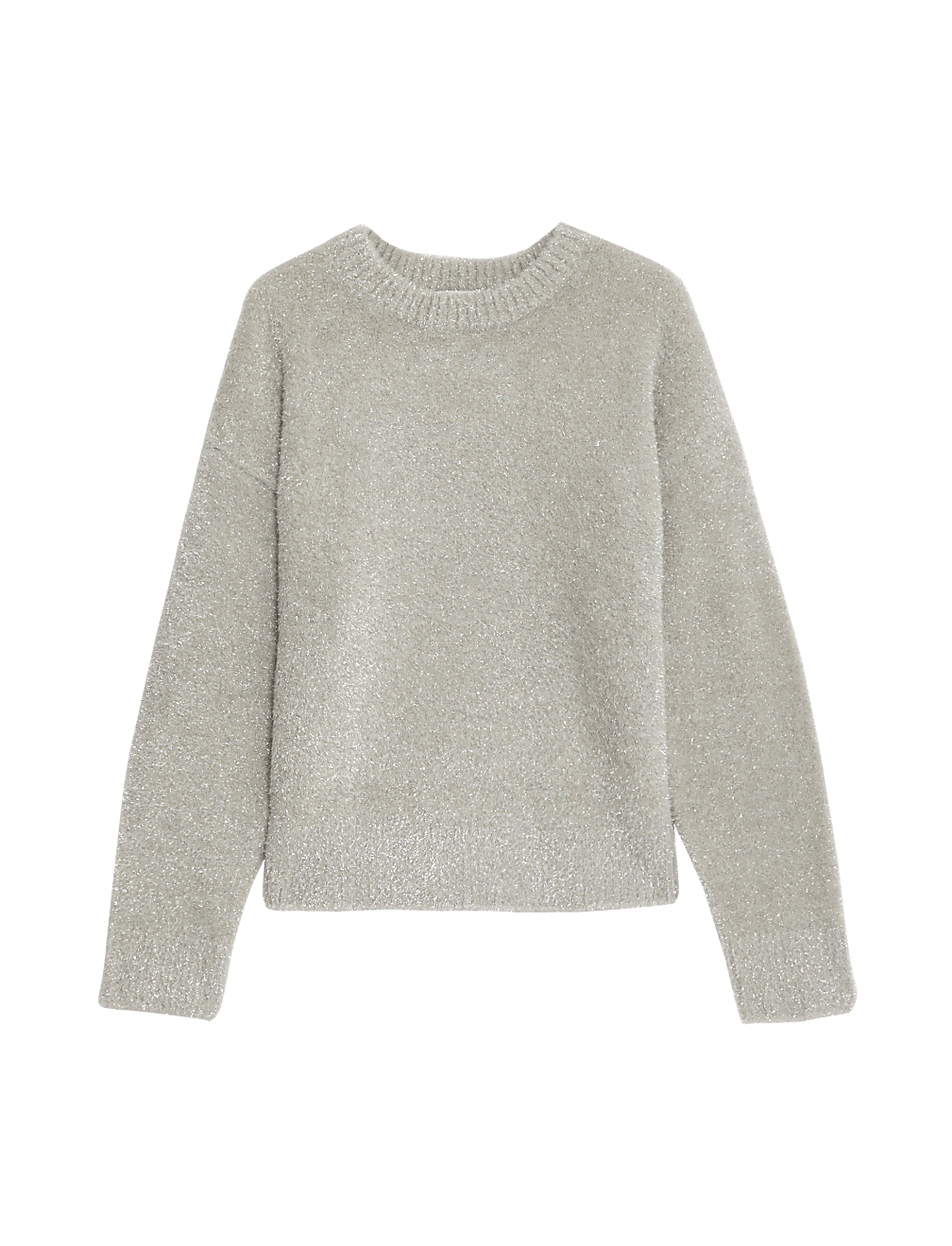 Ombre Tinsel Crew Neck Relaxed Jumper
