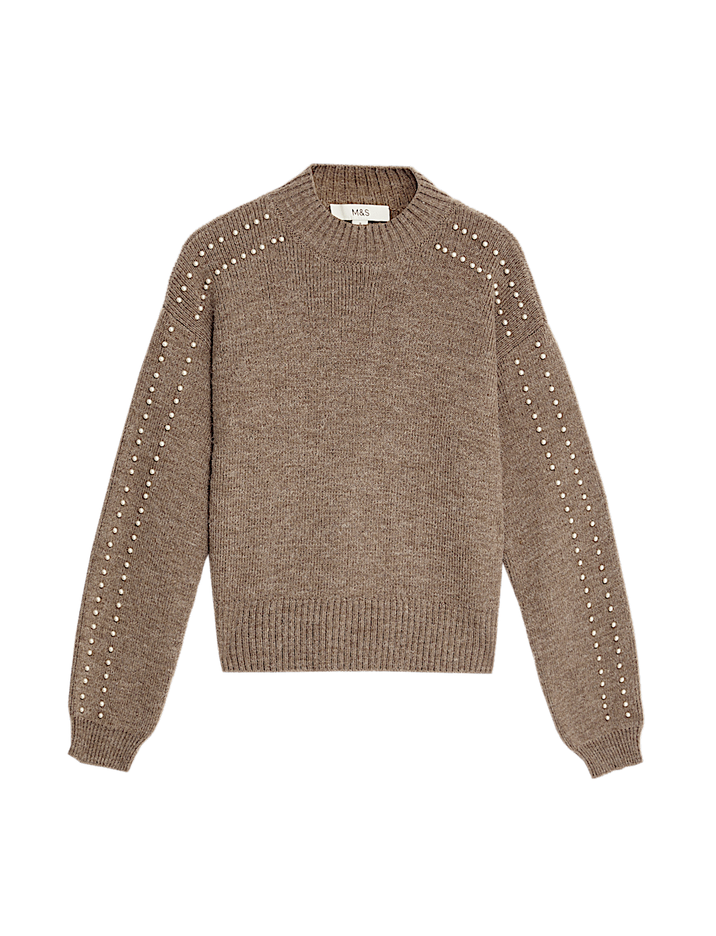 Embellished Cropped Crew Neck Jumper