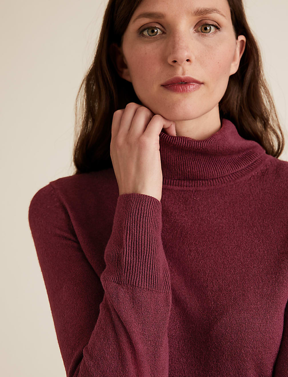 Supersoft Textured Roll Neck Jumper