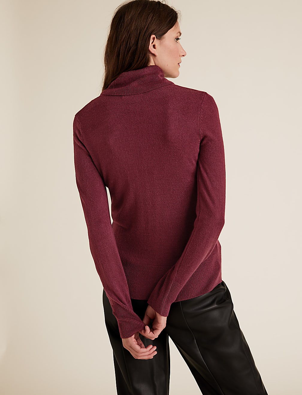Supersoft Textured Roll Neck Jumper
