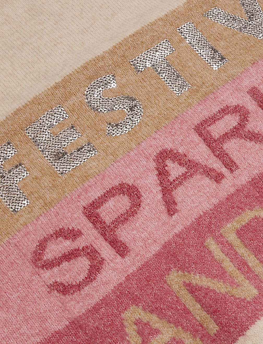 Sequin Slogan Crew Neck Jumper