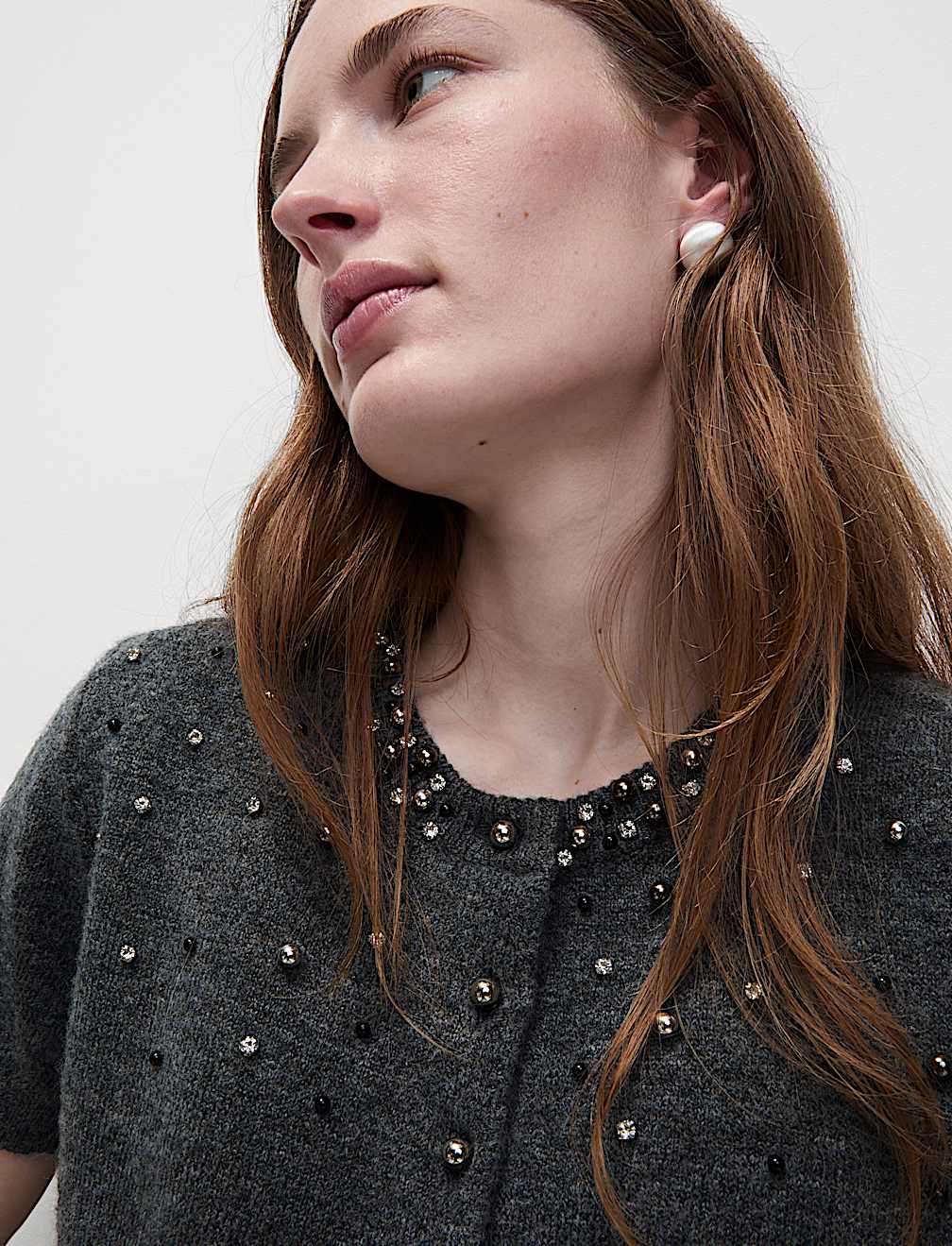 Embellished Cropped Cardigan