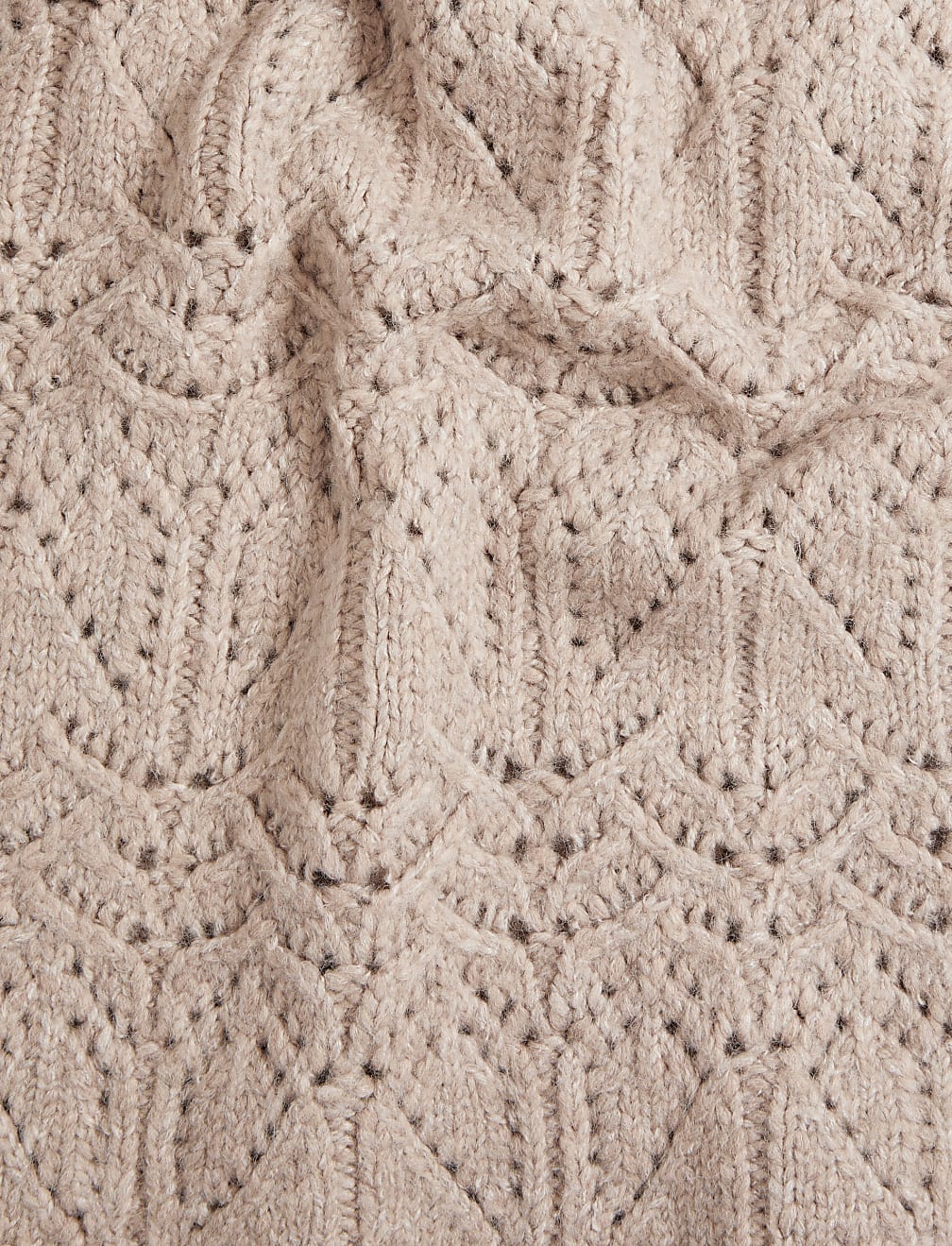Textured Crew Neck Relaxed Fit Jumper with Wool