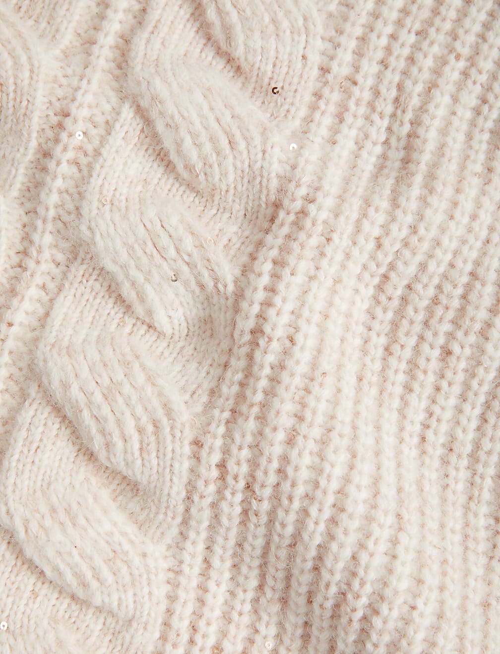Cable Knit Sequin Knitted Vest with Wool