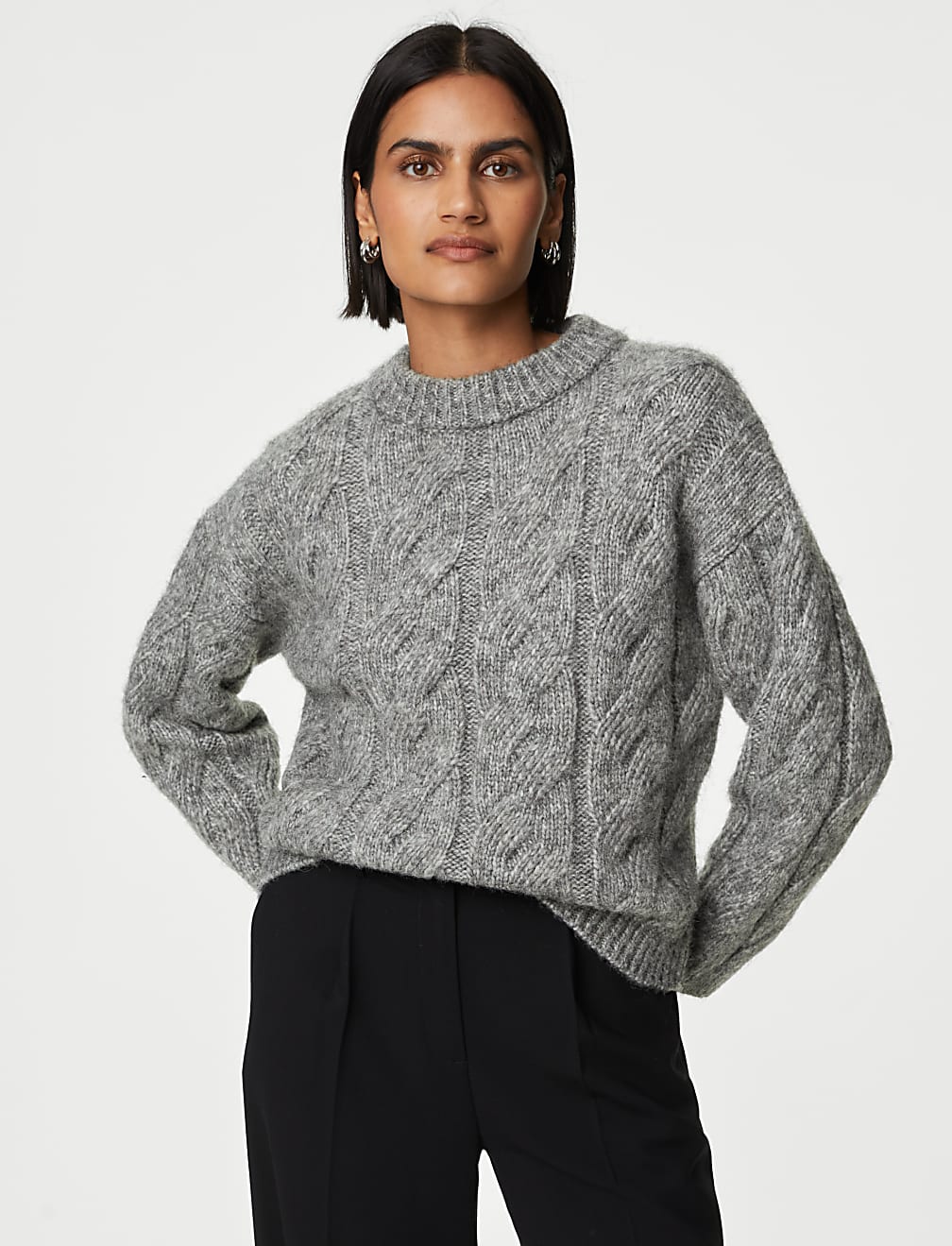 Cable Knit Crew Neck Jumper