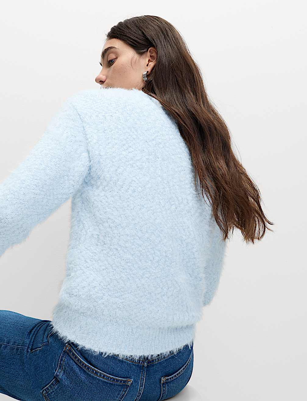 Textured Crew Neck Jumper