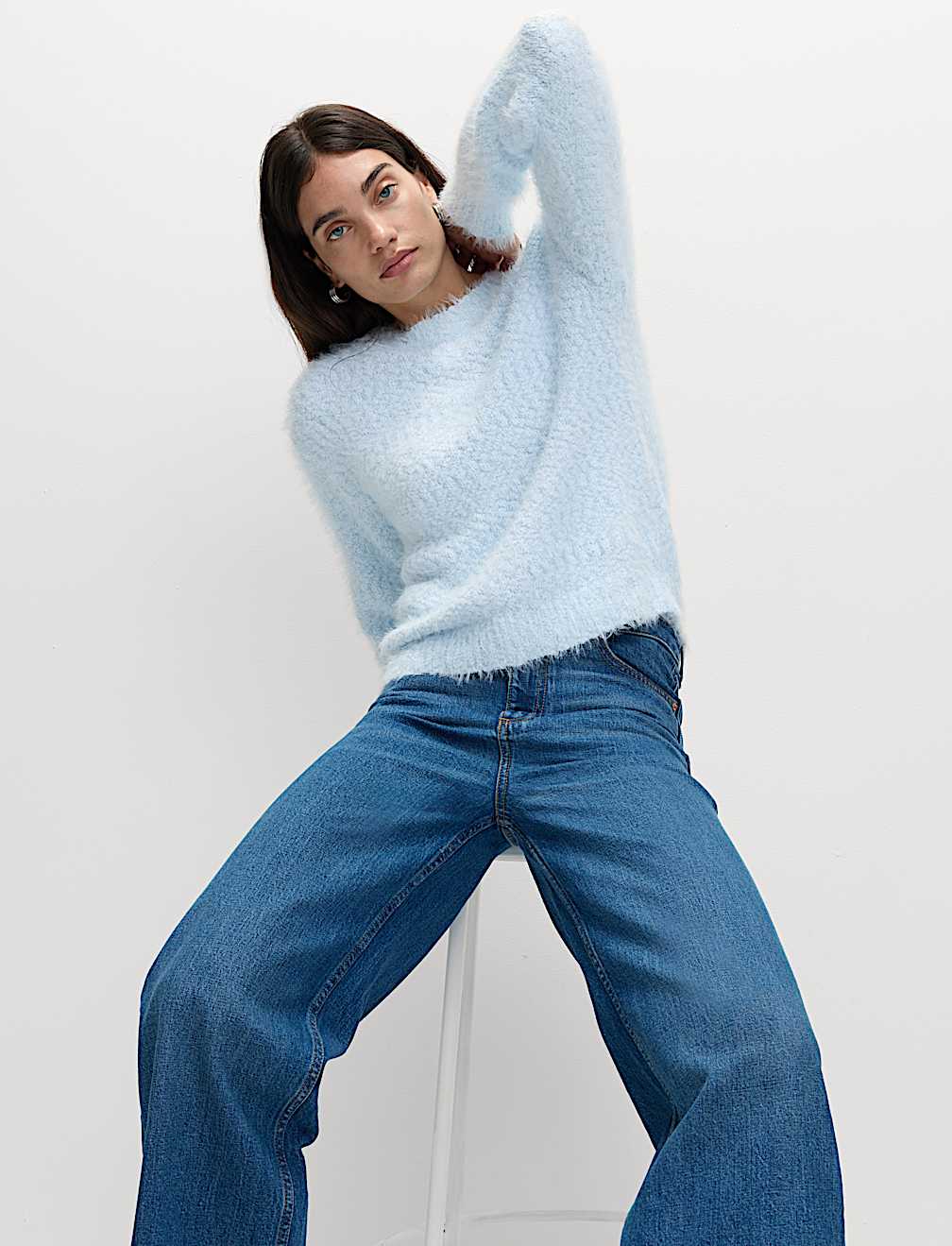 Textured Crew Neck Jumper