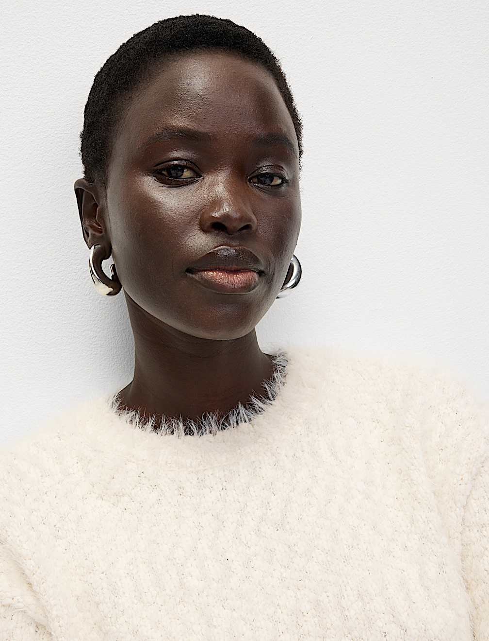 Textured Crew Neck Jumper