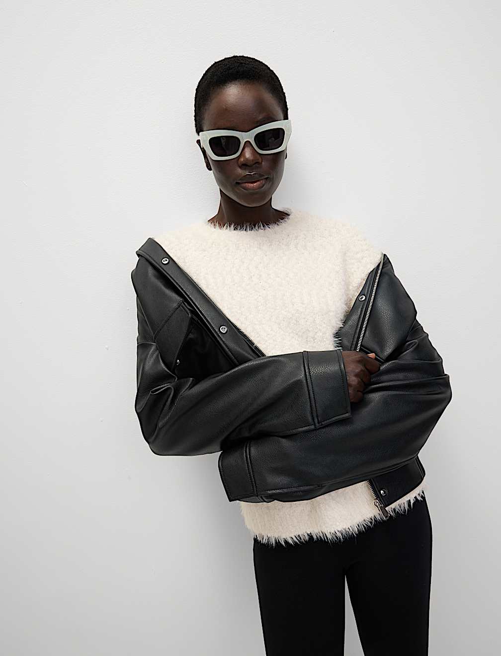 Textured Crew Neck Jumper