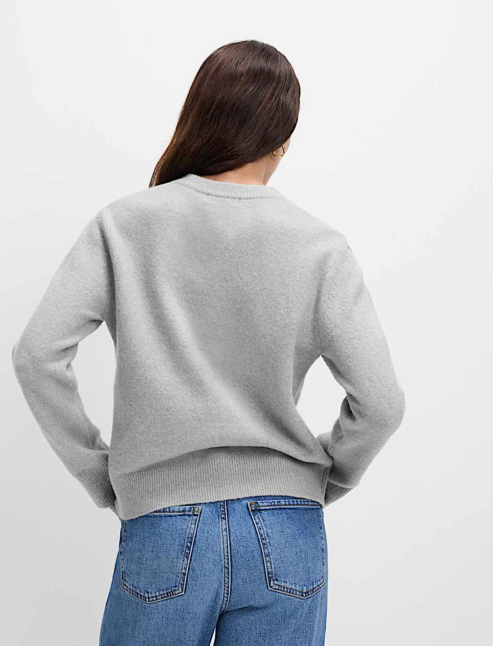 Slogan Crew Neck Jumper with Wool