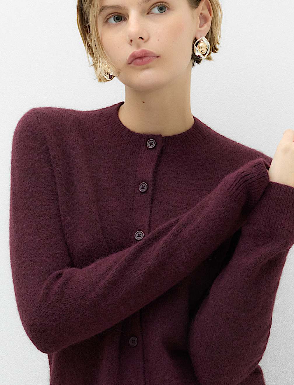 Crew Neck Cardigan