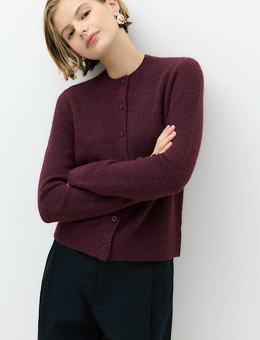 Crew Neck Cardigan