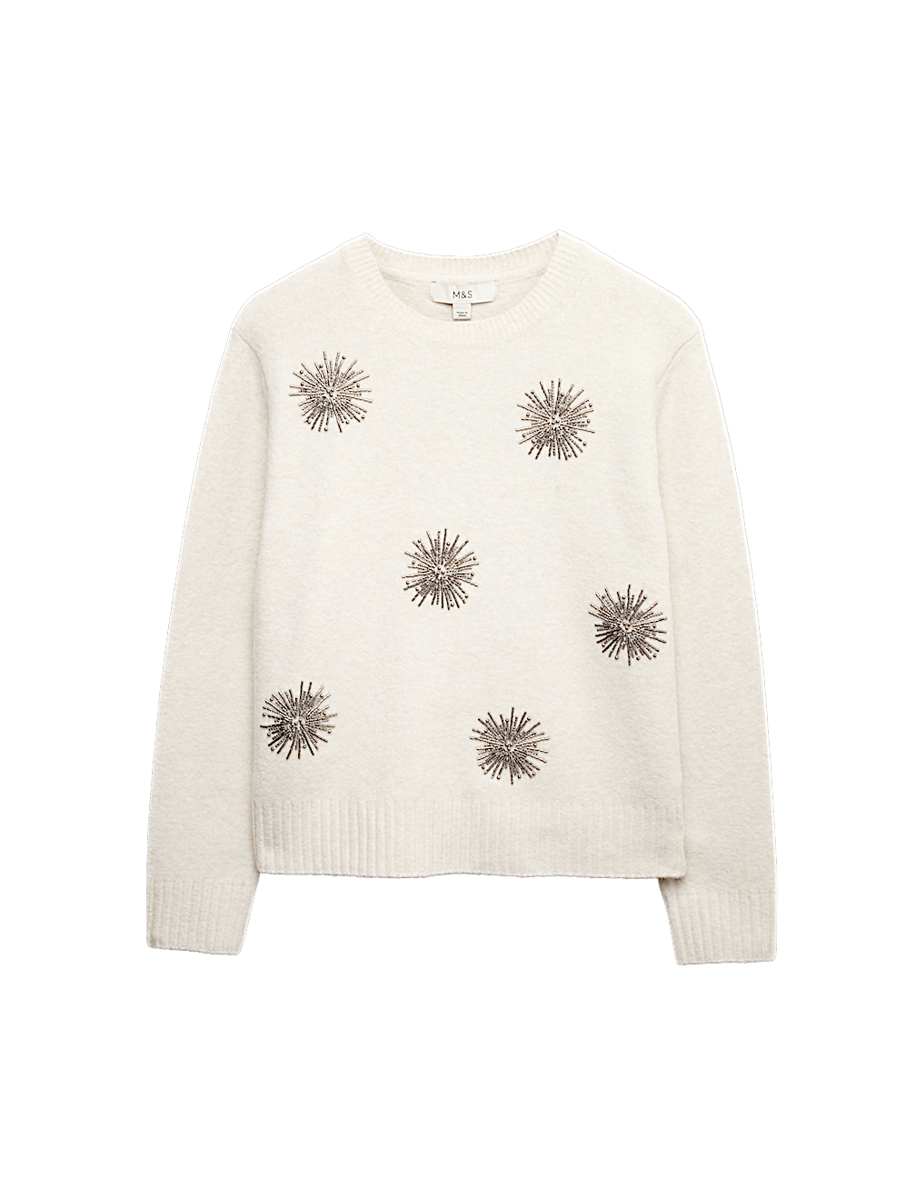 Gem Detail Embellished Jumper with Wool