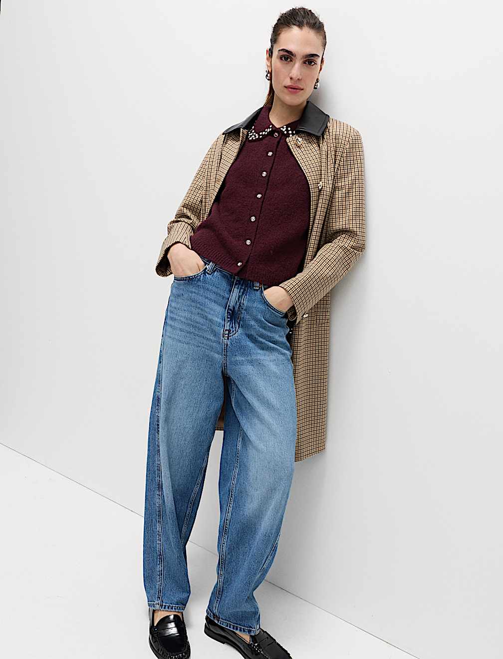 Embellished Cropped Cardigan with Wool