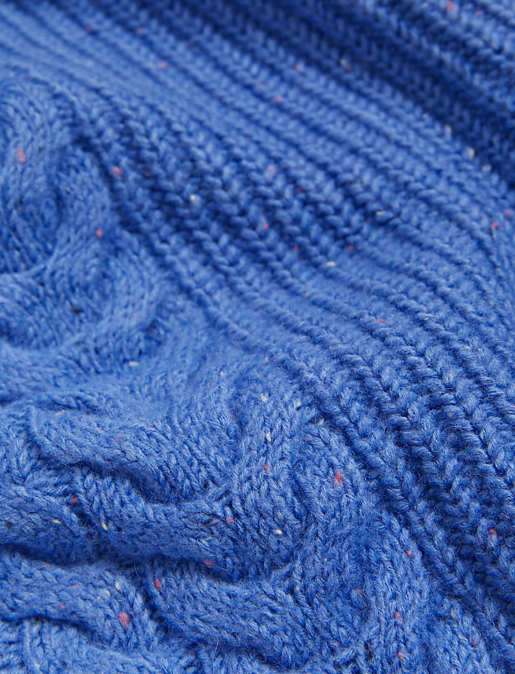 Cotton Rich Cable Knit V-Neck Cardigan