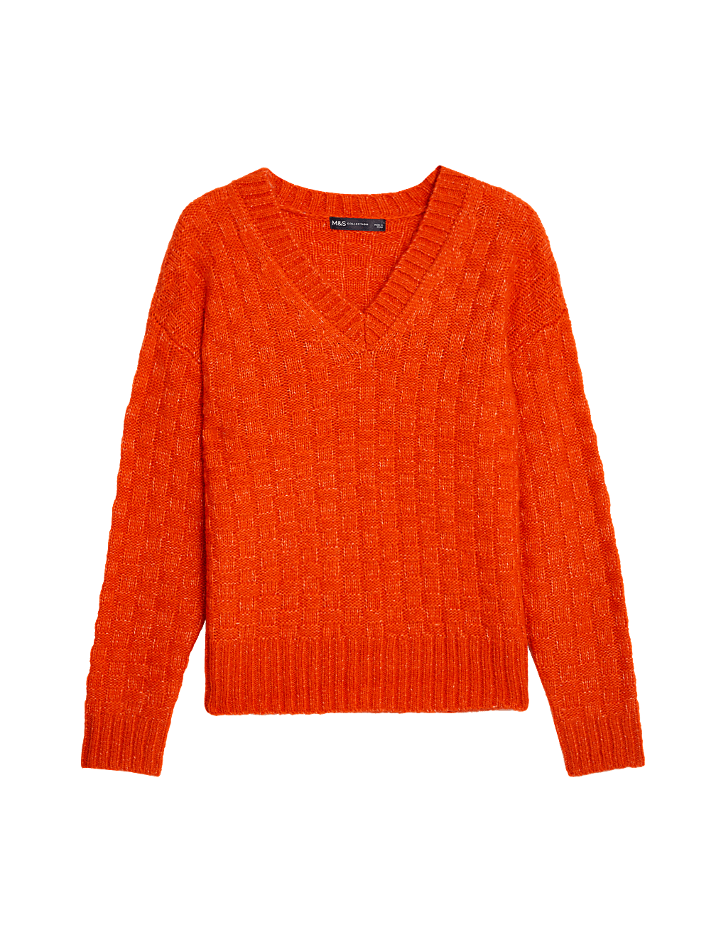 Recycled Blend Textured V-Neck Jumper