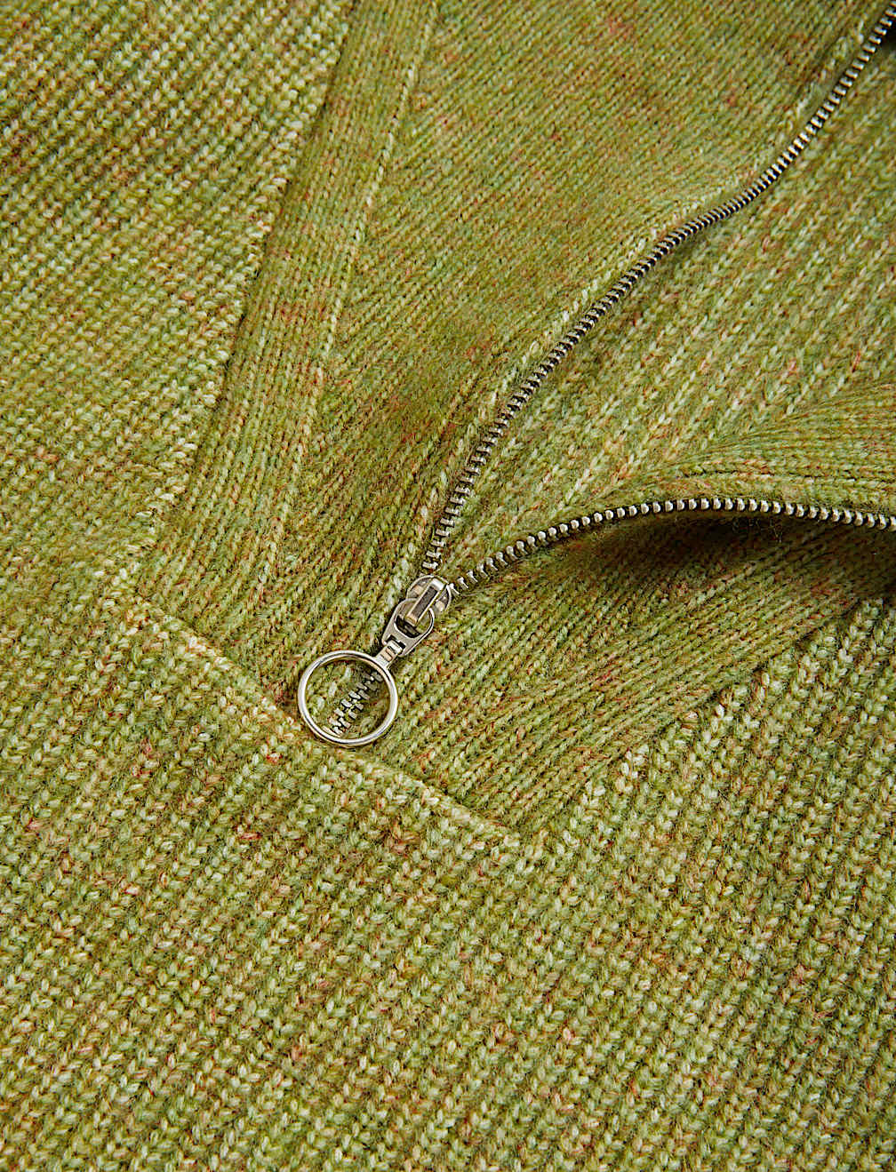 Ribbed Funnel Neck Relaxed Knitted Vest