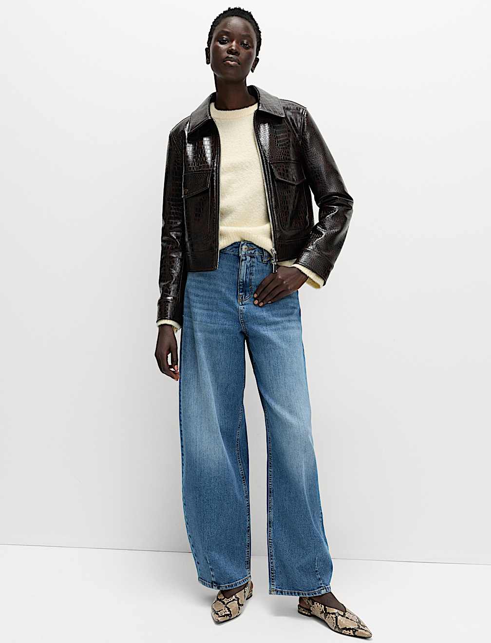 Boucle Embellished Jumper With Wool