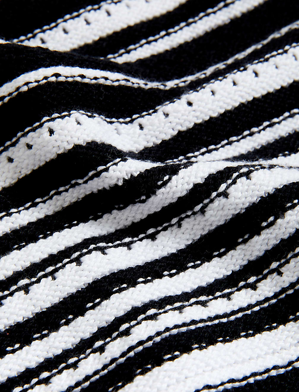 Cotton Rich Striped Crew Neck Knitted Top