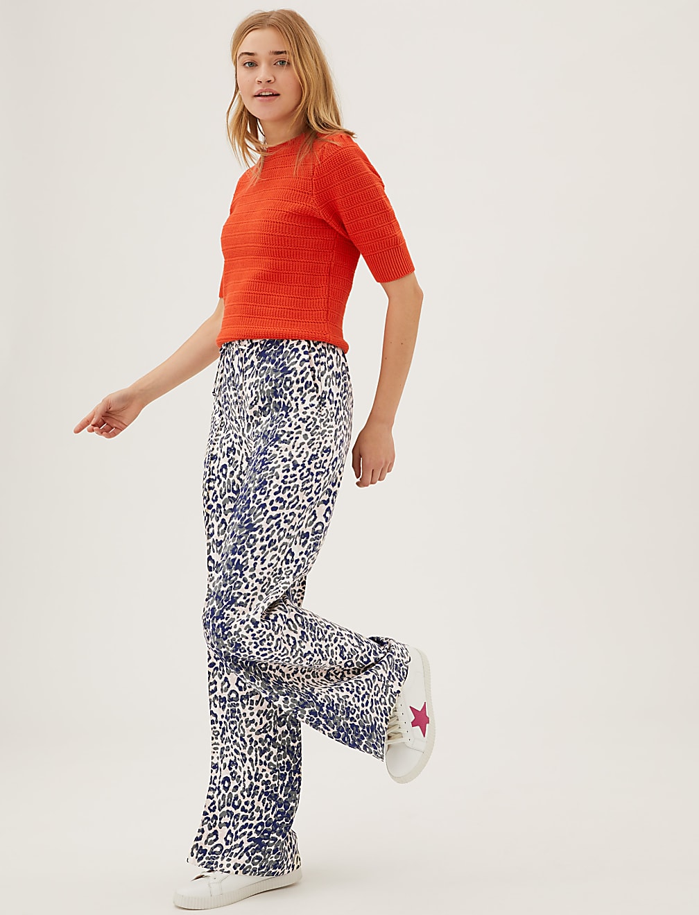 Cotton Rich Puff Sleeve Knitted Top