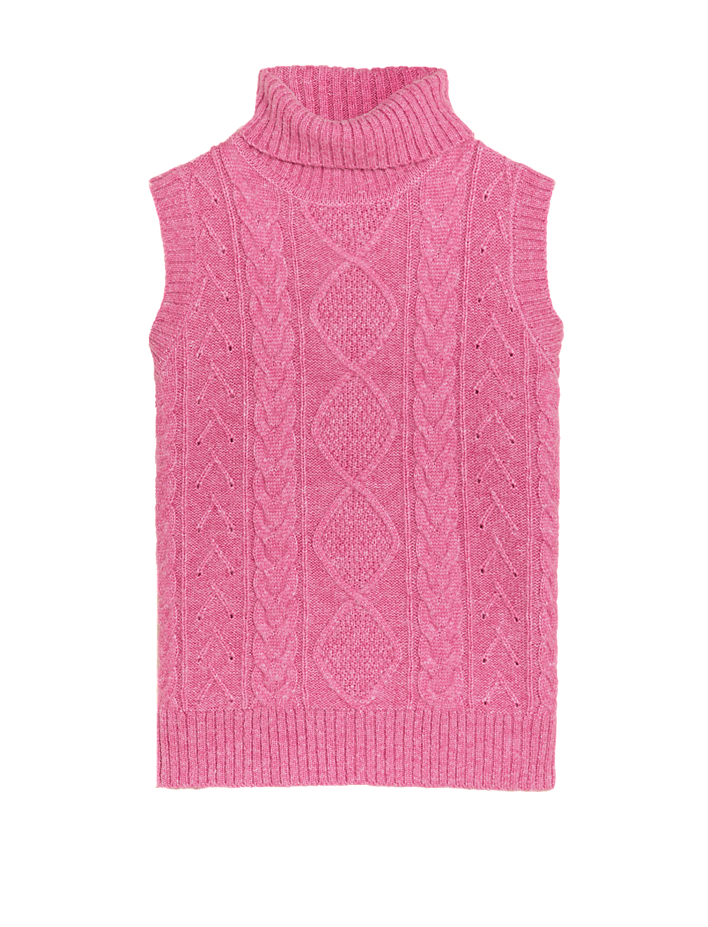 Recycled Blend Cable Knit Knitted Vest