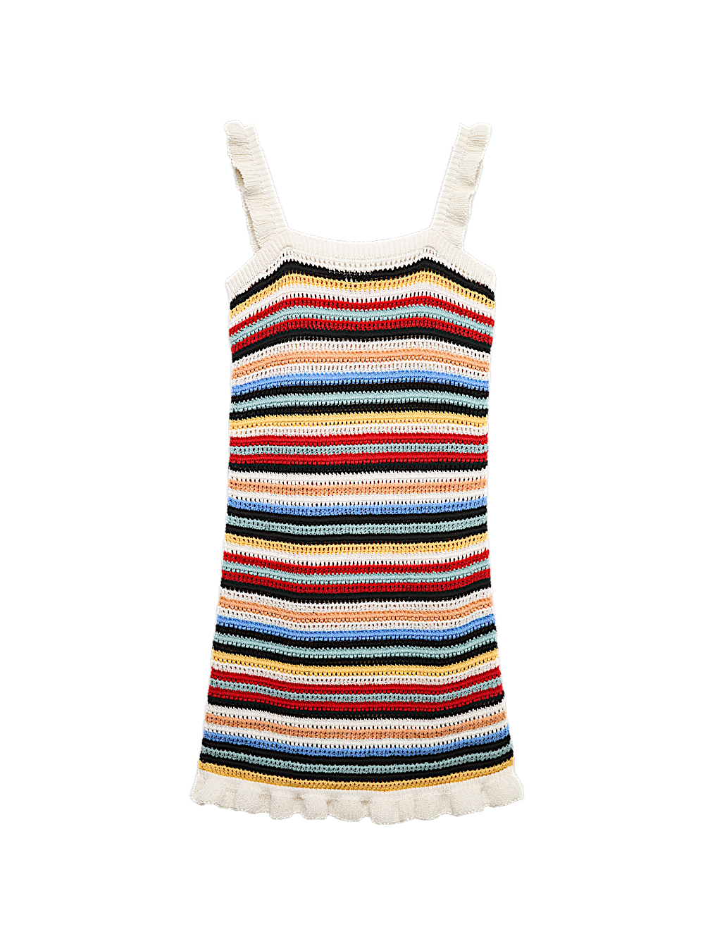Cotton Rich Striped Knitted Mini Dress