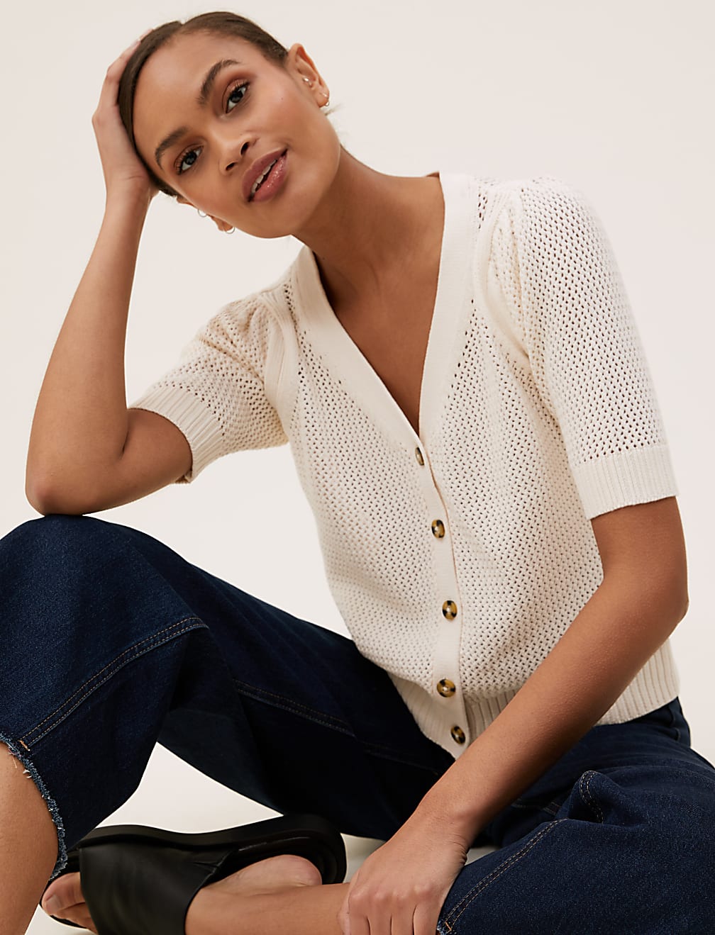 M&s short sleeve cardigan on sale