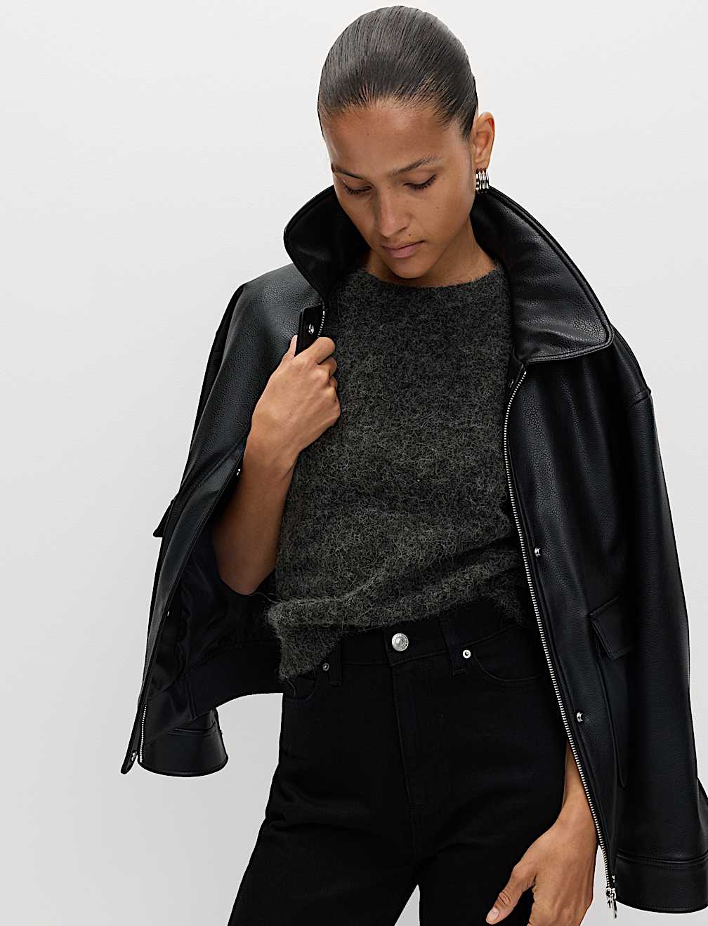 Brushed Alpaca Blend Knitted Top