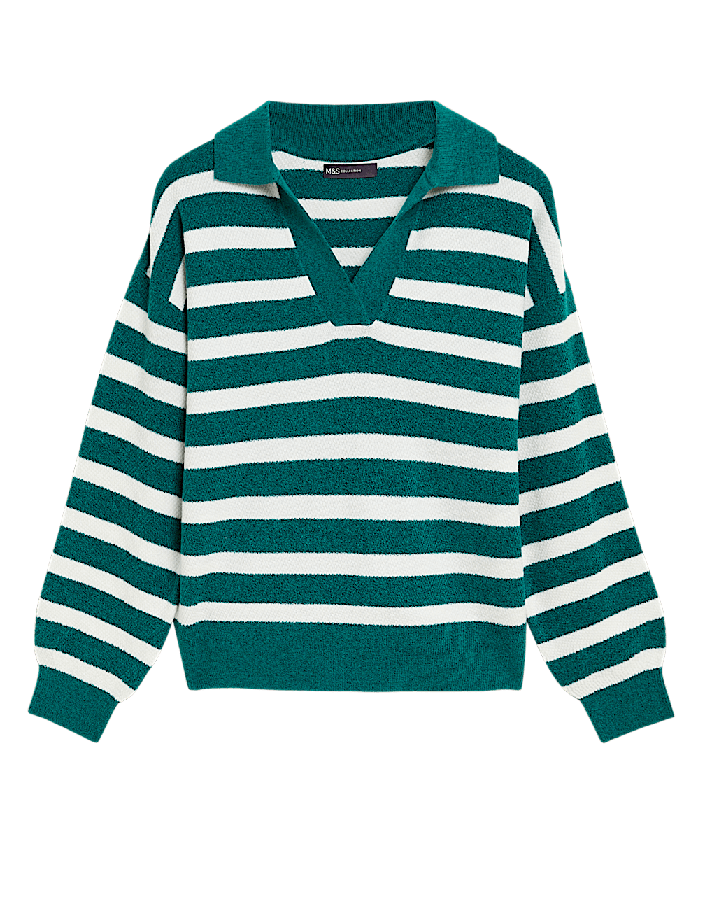 Recycled Blend Striped Collared Jumper