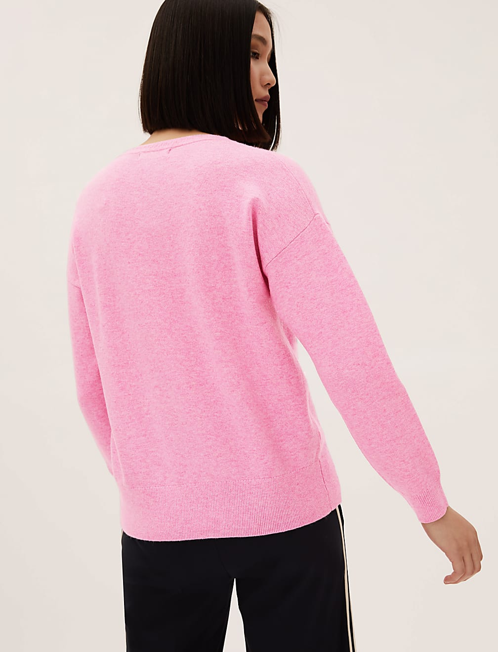 Recycled Blend Textured V-Neck Jumper