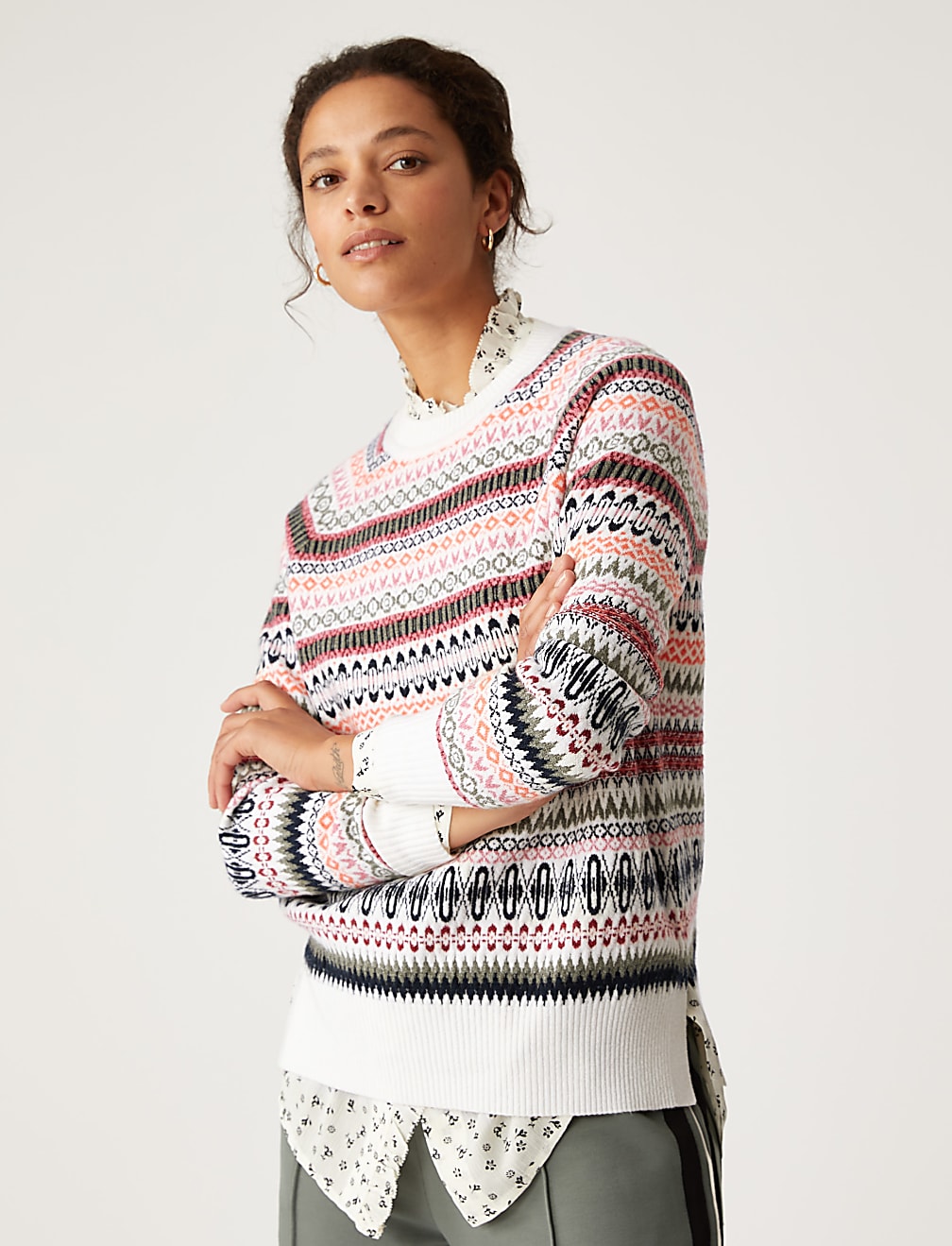Recycled Blend Fair Isle Relaxed Jumper