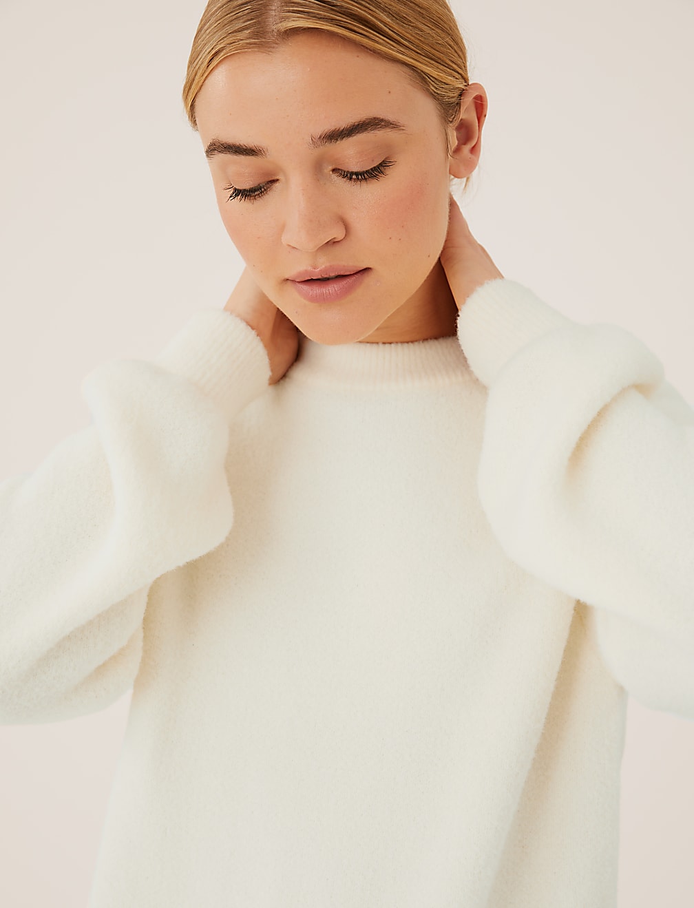 Textured Crew Neck Relaxed Jumper