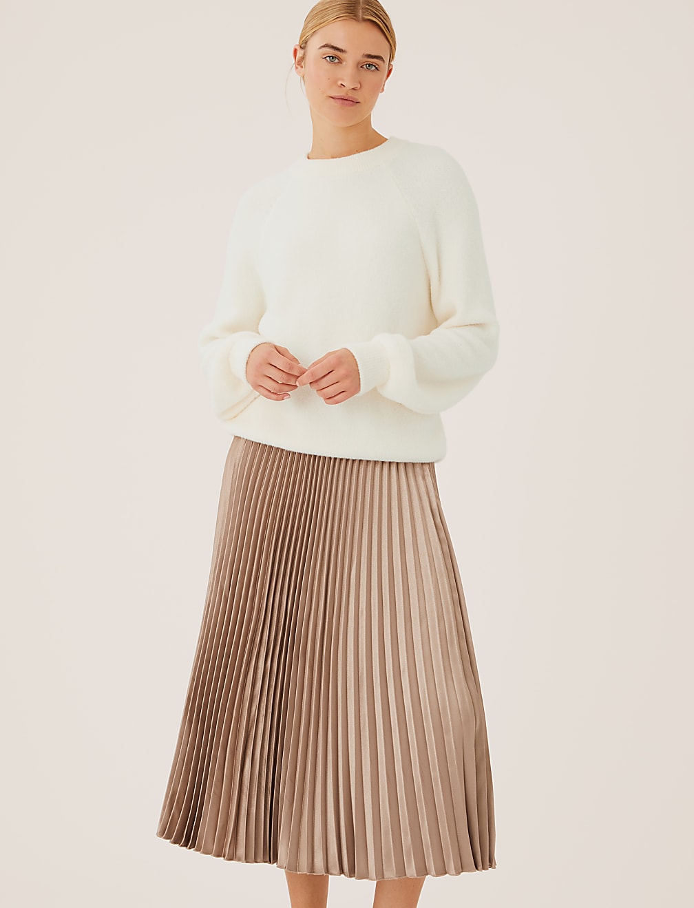 Textured Crew Neck Relaxed Jumper