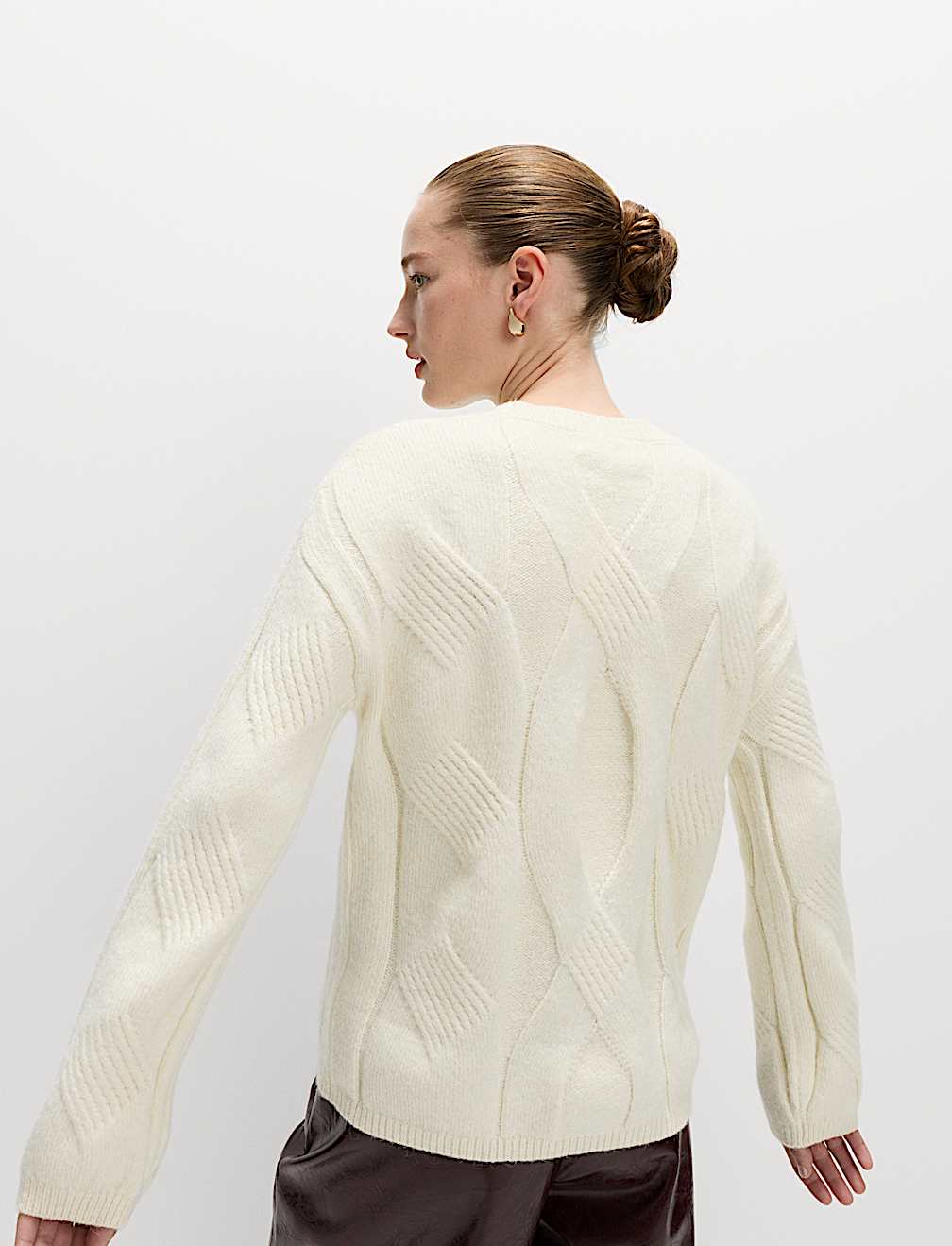 Cable Knit Relaxed Jumper with Alpaca