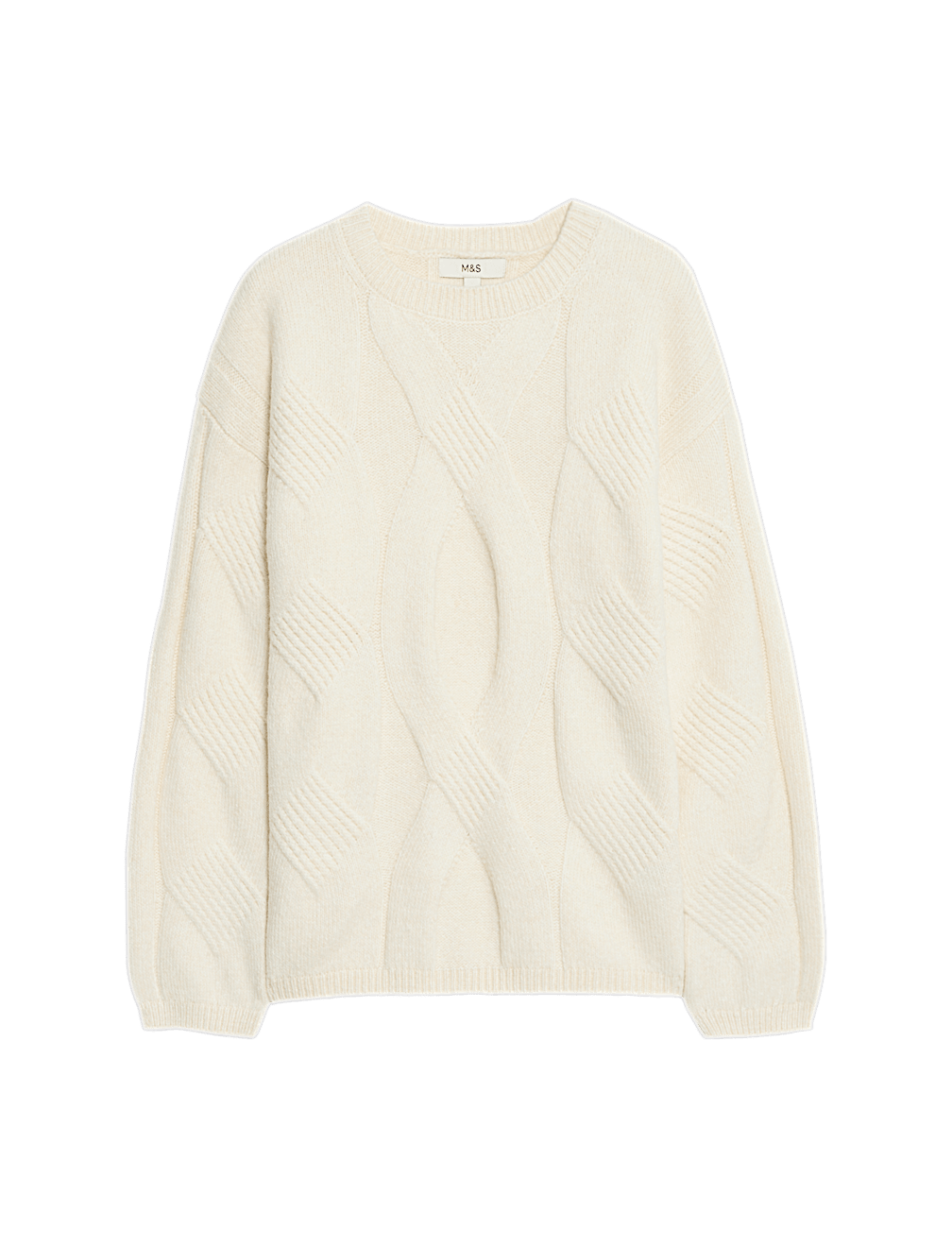 Cable Knit Relaxed Jumper with Alpaca